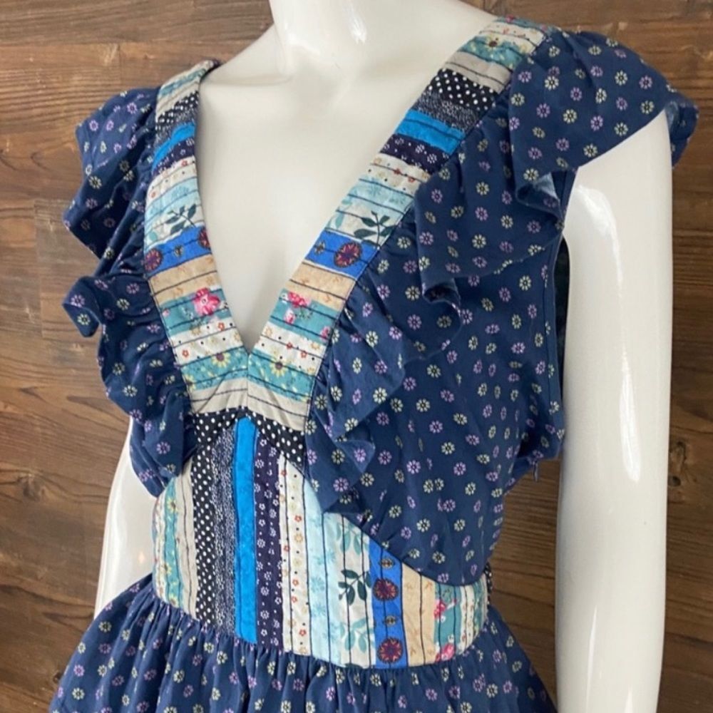 NWT Let Me Be Ruffled Patchwork Top - Picture 5 of 8